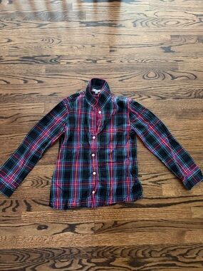 J. Crew Cotton poplin long-sleeve pajama shirt in Stewart tartan, size XS